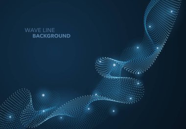 Fütüristik soyut dalga Noktalı Gradyan çizgi ve aydınlatmalı ışık şablon arka plan top. Fikir baskı ve web promosyon tasarımı için.
