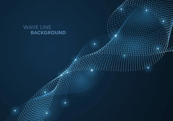 Futuriste Ligne Abstraite Gradient Point Onde Fond Lumineux Modèle Boule — Image vectorielle