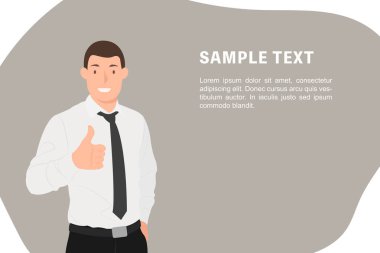 Çizgi film insanların karakter tasarım afiş şablon yakışıklı işletme