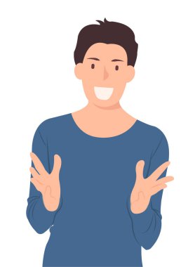 Mutlu bir şekilde konuşuyor karikatür insanlar karakter tasarım delikanlı