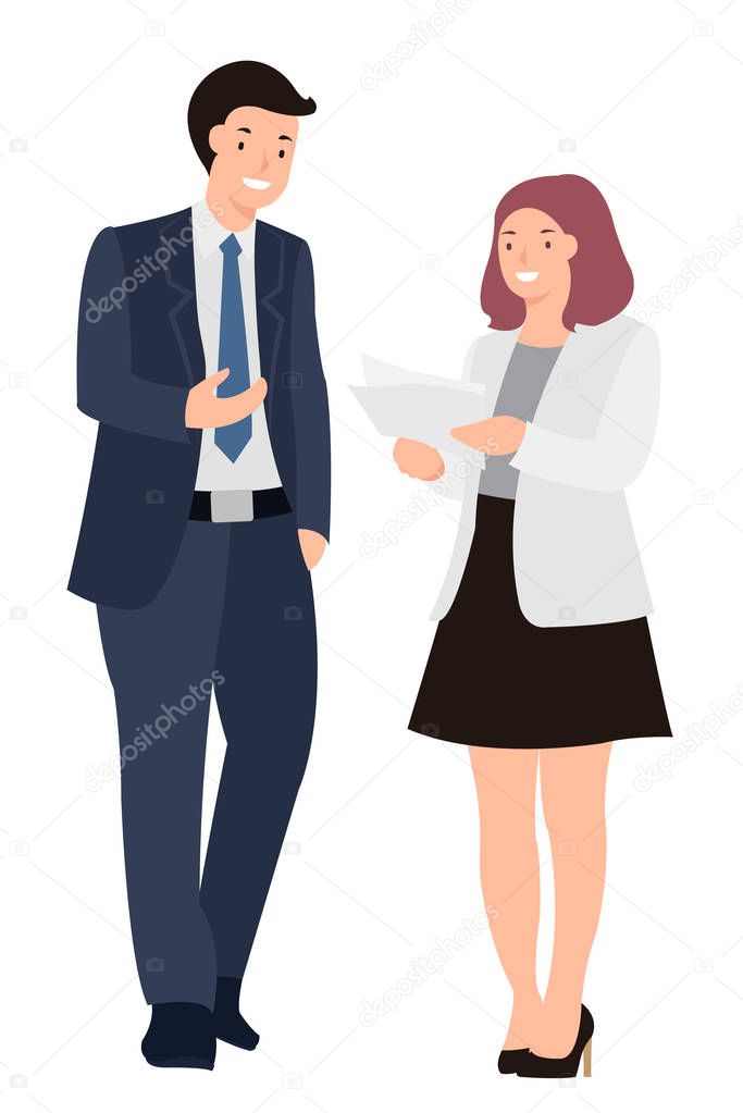 Cartoon people character design business man and woman standing 
