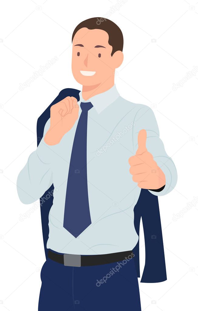 Cartoon people character design handsome businessman with jacket