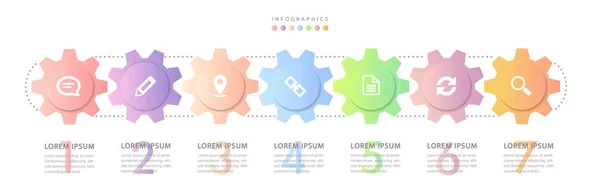 Modelo de UI de design infográfico vetorial etiquetas gradiente coloridas a —  Vetores de Stock