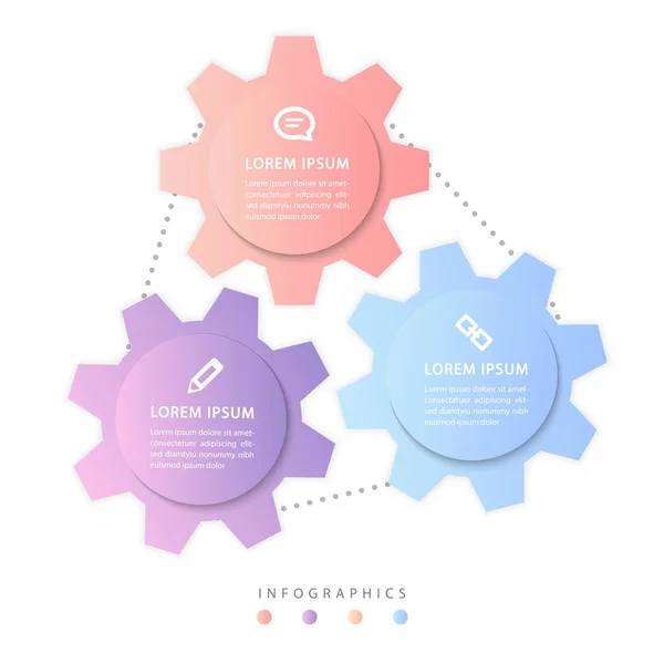 Vektor infographic tervezés UI sablon kereszt lánc színes Gradi — Stock Vector