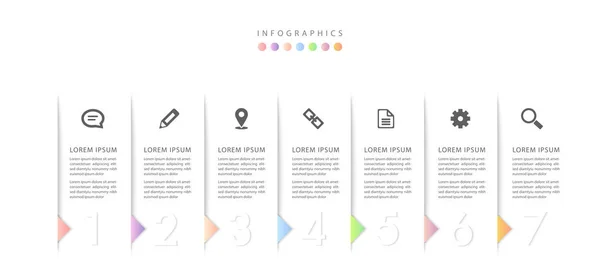 Diseño de infografía vectorial plantilla de interfaz de usuario etiquetas de gradiente de colores a — Archivo Imágenes Vectoriales