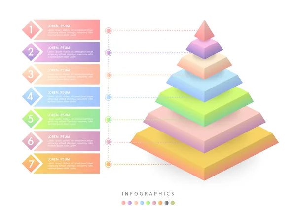 Diseño de infografía isométrica vectorial plantilla de interfaz de usuario gradien colorido — Archivo Imágenes Vectoriales