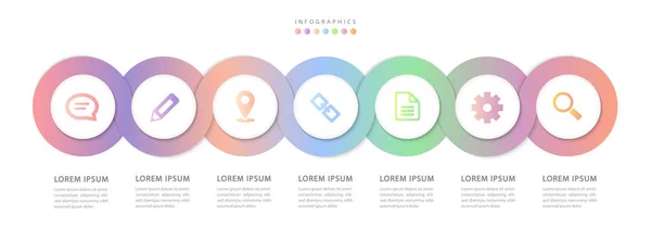Diseño de infografía vectorial plantilla de interfaz de usuario colorido espiral redondo cros — Archivo Imágenes Vectoriales