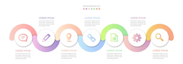 Diseño de infografía vectorial plantilla de interfaz de usuario colorido espiral redondo cros — Archivo Imágenes Vectoriales