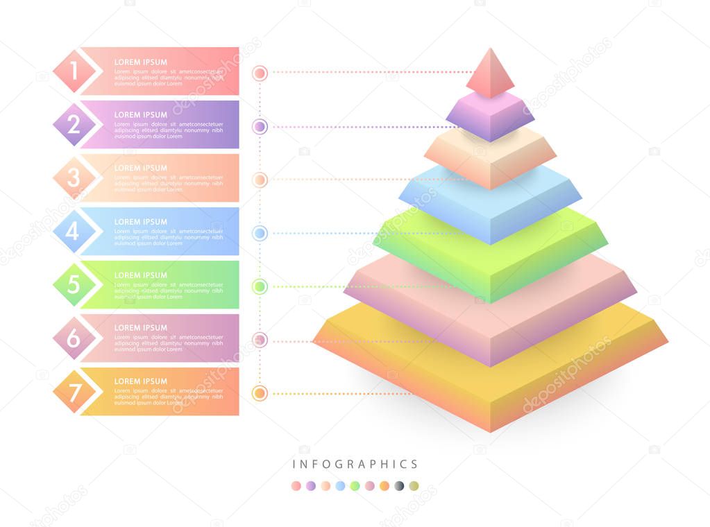 Vector isometric infographic design UI template colorful gradien