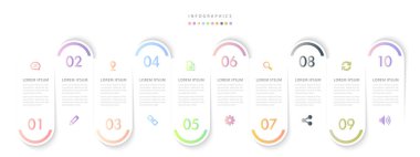 Vektör infografik tasarım Ui şablonu renkli gradyan etiketi labe