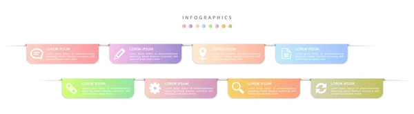 Diseño de infografía vectorial plantilla de interfaz de usuario etiquetas de gradiente de colores a — Archivo Imágenes Vectoriales