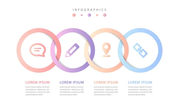 Vektor infographic tervezés UI sablon színes spirál kerek Cros — Stock Vector