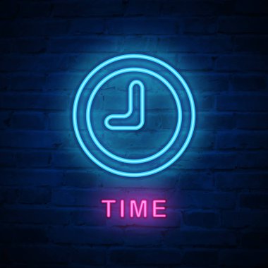 Vektör ışıklı neon ışık simgesi işareti 24 saat