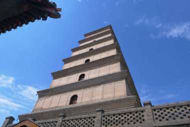 Çin 'in ünlü antik Budist mimarisi Dayan Pagoda Xi