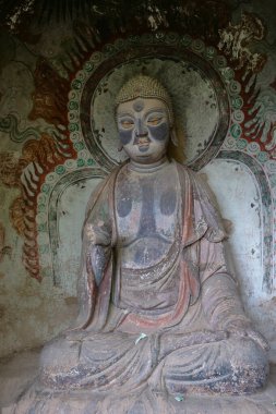 Tianshui şehrindeki Maijishan Mağara-Tapınağı Kompleksi, Gansu Eyaleti C