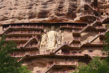 Tianshui şehrindeki Maijishan Mağara-Tapınağı Kompleksi, Gansu Eyaleti C
