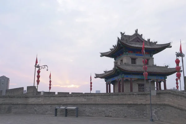 Famous Chinese Ancient Architecture Stone City Wall Xian China — ストック写真