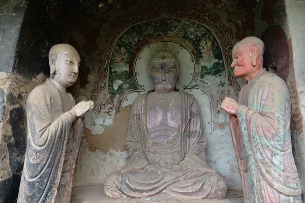 Maijishan Höhle-Tempel-Komplex in der Stadt Tianshui, Provinz Gansu — Stockfoto