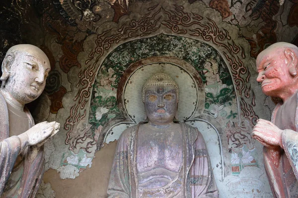 Complesso Grotta-Tempio di Maijishan nella città di Tianshui, provincia di Gansu C — Foto Stock