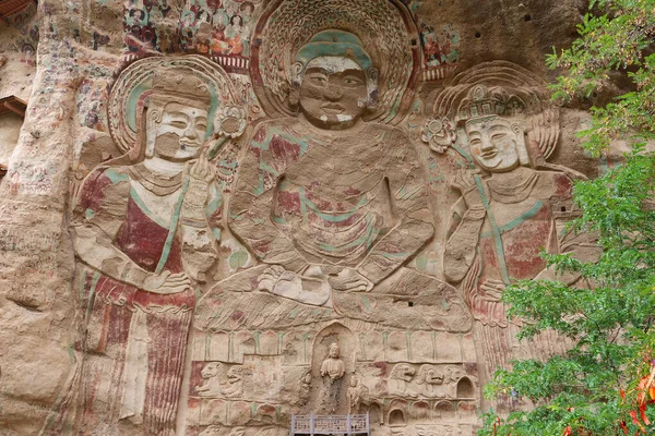 Chinese ancient traditional La Shao temple grotto relief paintin