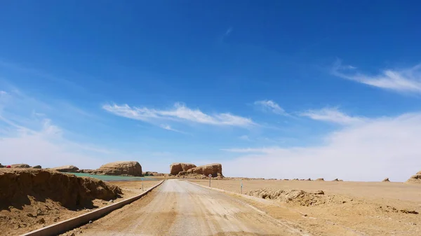 Vista paisagem da água Yadan Geopark em Dunhuang Gansu China — Fotografia de Stock