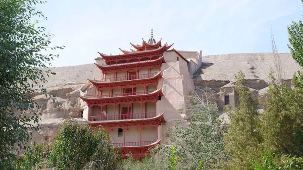 Ancient Buddhism architecture Dunhuang Mogao Grottoes in Gansu C — Stock Photo, Image