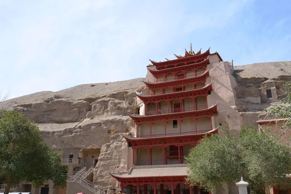 Starożytna architektura buddyjska Dunhuang Mogao Grottoes in Gansu C — Zdjęcie stockowe