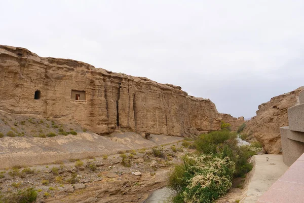 Widok na jaskinię Yulin w Dunhuang Ggansu — Zdjęcie stockowe