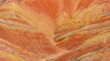 G 'deki Zhangyei Danxia Landform' un güzel doğa manzarası.