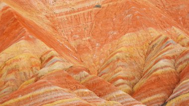 G 'deki Zhangyei Danxia Landform' un güzel doğa manzarası.