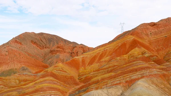 Hermosa vista del paisaje natural de Zhangyei Danxia Landform en G — Foto de Stock