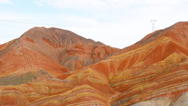 Gyönyörű természet táj kilátás Zhangyei Danxia Landform a G — Stock Fotó