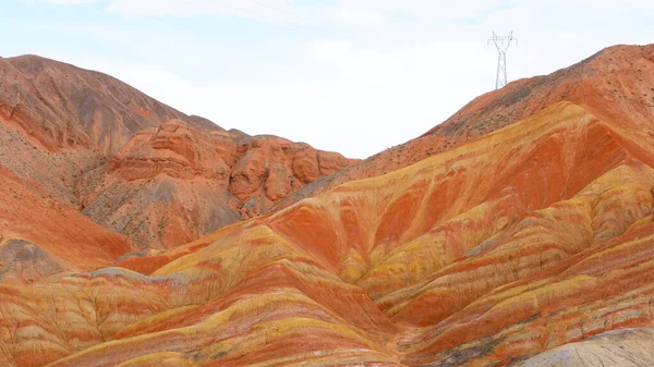 Gyönyörű természet táj kilátás Zhangyei Danxia Landform a G — Stock Fotó