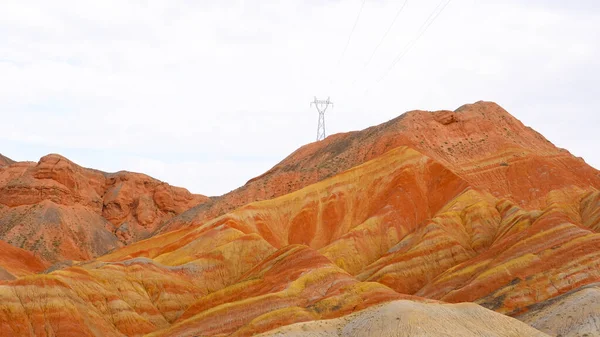 Gyönyörű természet táj kilátás Zhangyei Danxia Landform a G — Stock Fotó