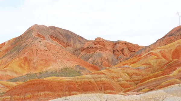 Gyönyörű természet táj kilátás Zhangyei Danxia Landform a G — Stock Fotó