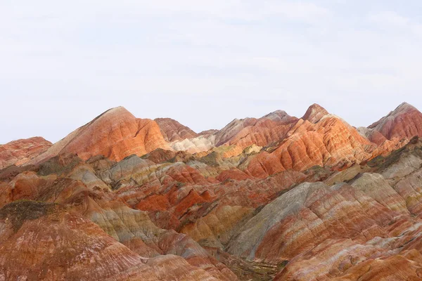 Gyönyörű természet táj kilátás Zhangyei Danxia Landform a G — Stock Fotó