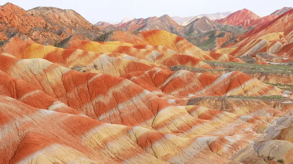 Gyönyörű természet táj kilátás Zhangyei Danxia Landform a G — Stock Fotó