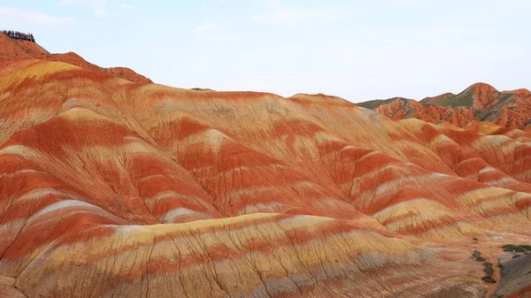 Bela paisagem natural vista de Zhangyei Danxia Landform em G — Fotografia de Stock