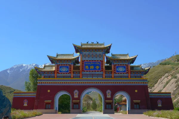 Antik traditionell arkitektur Mati Temple i Zhangye Gans — Stockfoto