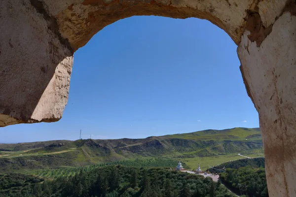 Чудовий краєвид храму Маті в Чжан "є Ґансу (Китай).. — стокове фото