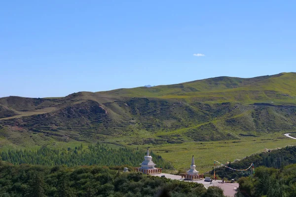 Bela paisagem vista do Templo Mati em Zhangye Gansu China . — Fotografia de Stock