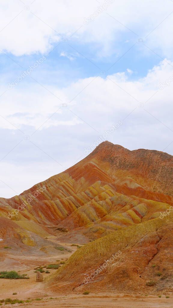 Beautiful nature landscape view of Zhangyei Danxia Landform in G