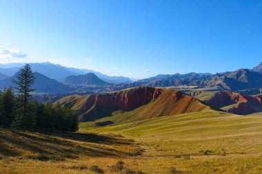 Qilian Dağı Sahnesi 'nin güzel doğa manzarası.