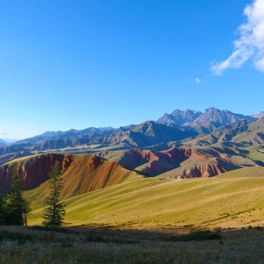 Qilian Dağı Sahnesi 'nin güzel doğa manzarası.