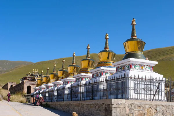 Tybetański Klasztor Buddyjski Arou Temple Qinghai — Zdjęcie stockowe