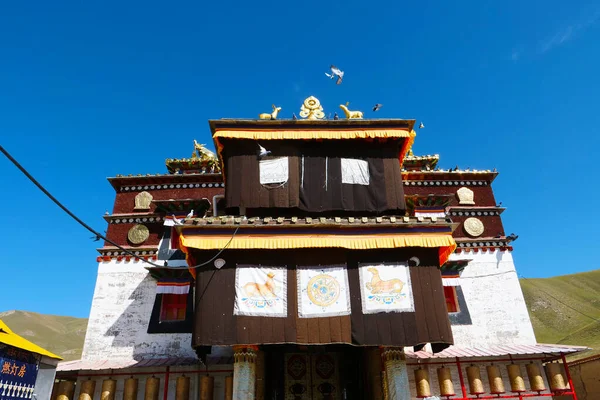 Golden Summit Tibetan Buddhist Monastery Arou Temple Qinghai China — ストック写真