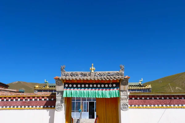 Tibetan Buddhist Monastery Arou Temple Qinghai China — ストック写真