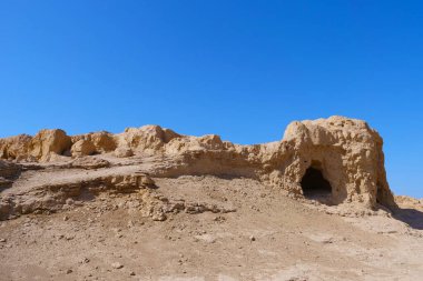 Jiaohe harabelerinin Xinjiang şehrindeki manzarası.