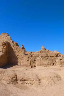 Landscape view of the Ruins of Jiaohe Lying in Xinjiang Province clipart