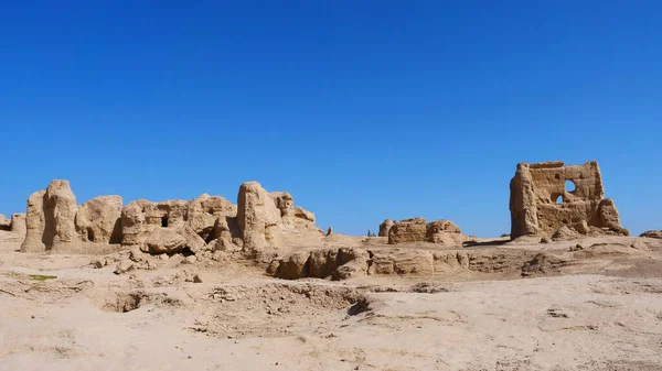 Paisaje de las ruinas de Jiaohe en la provincia de Xinjiang — Foto de Stock